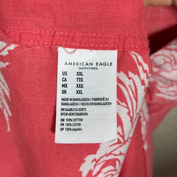 American Eagle Pineapple Camp Shirt 2X Novelty Preppy Tropical Beach‎ Resort - Picture 10 of 14